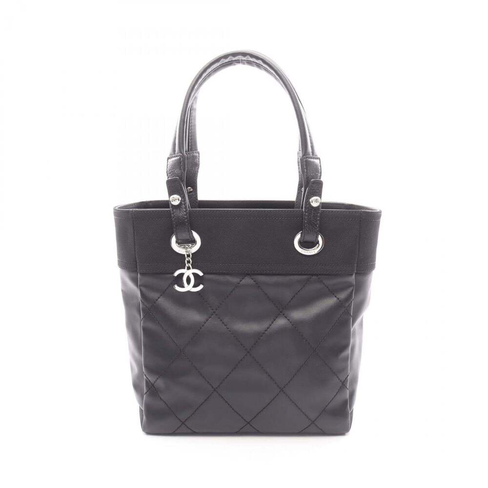 CHANEL Black Leather Tote Bag